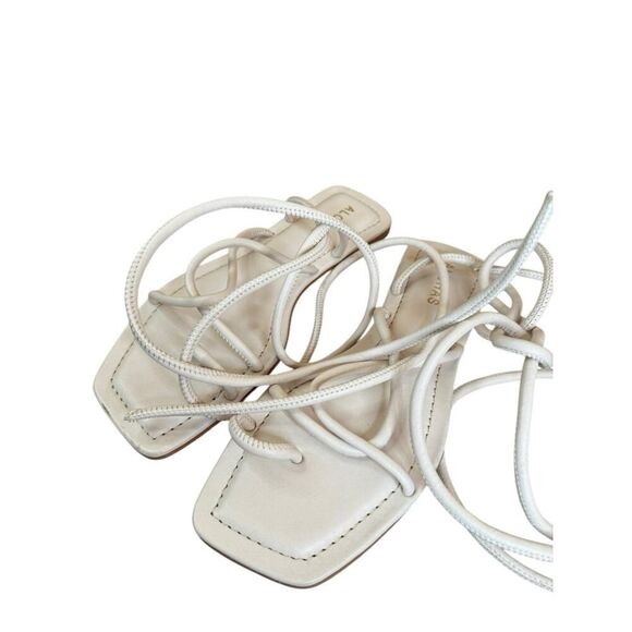 Alohas Lace It Up Ivory Leather Sandals Size 8 US New with Minor Flaws - Picture 6 of 9